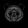 Thorsby Stylized Silver Panda On Black Background by Aleksei Elkin - Wrapped Canvas Print