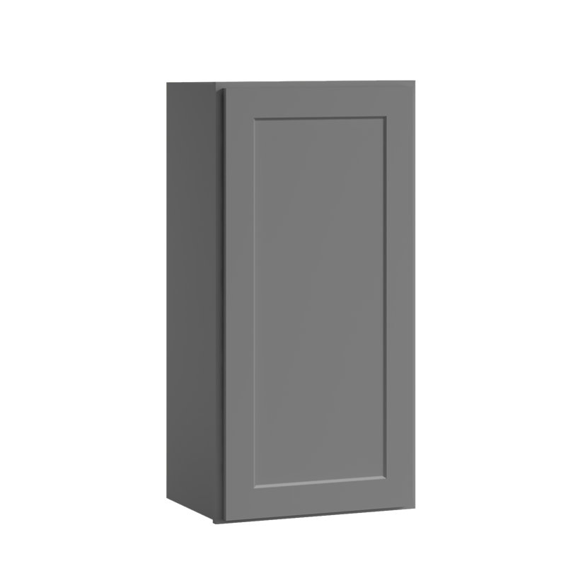 Armoire murale avec 1 porte et 2 tablettes, Shaker pierre grise, L 18 po x H 30 po x P 12 po