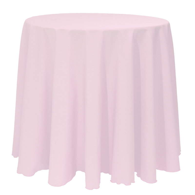 Solid Color Round Tablecloth, Ice Pink, 3