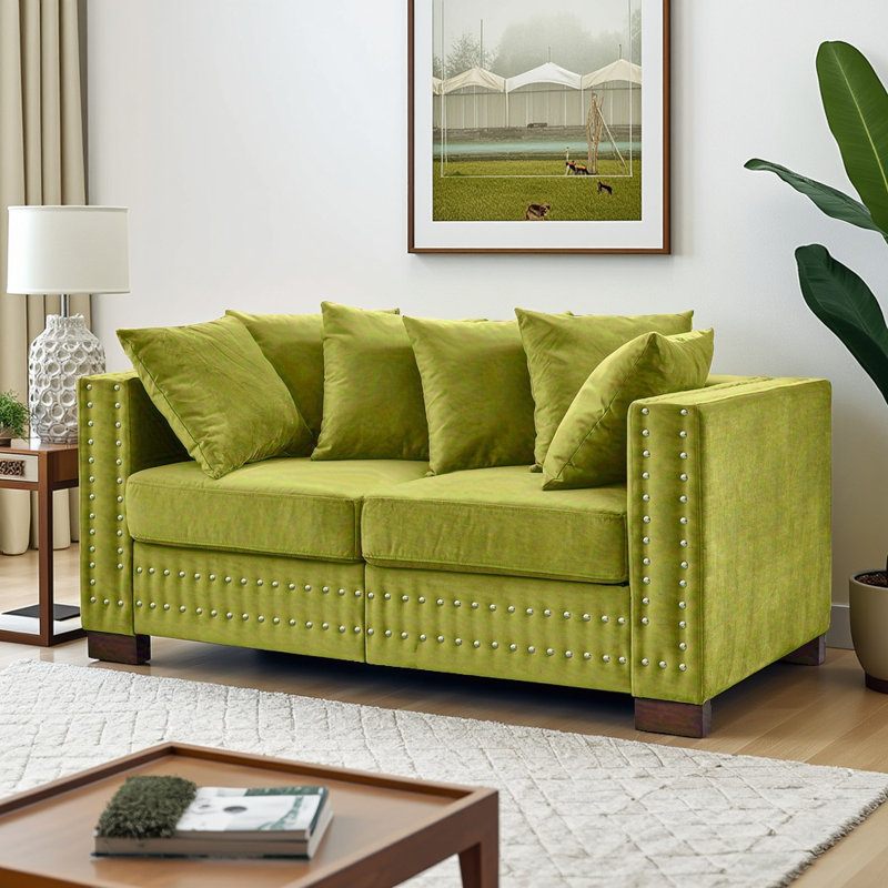 Causeuse en velours Modern, Vert