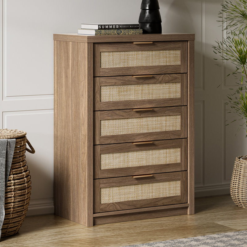 Arianna 29.5" W 5-Drawer Dresser, Special Walnut