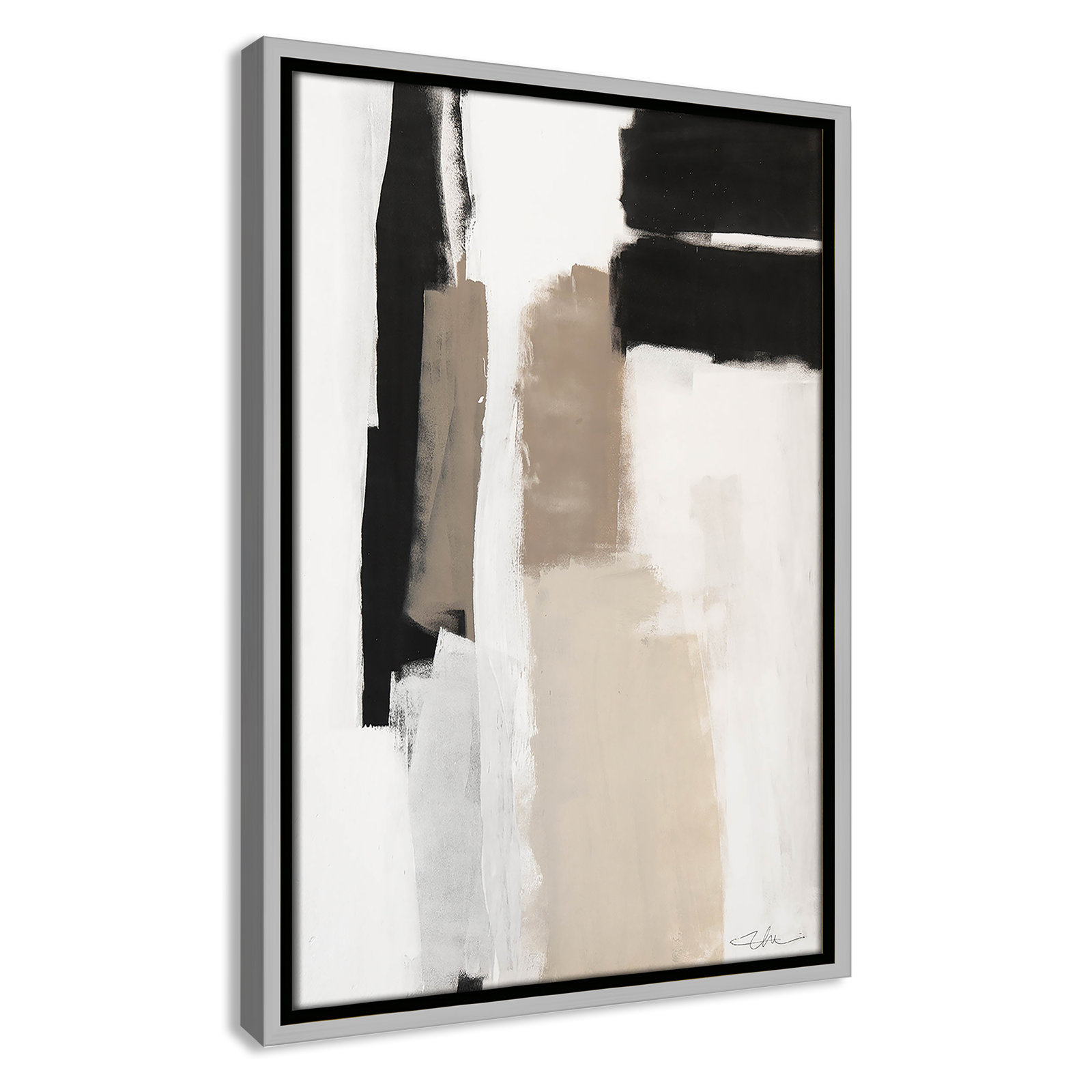 Giverny Earth Scapes II by  Print, No Mat, 19.5" H x 13.5" W x 2" D, Silver Floater Framed