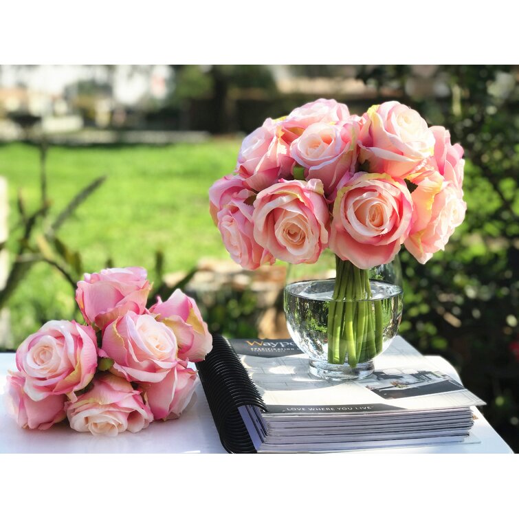 Rosdorf Park Silk Rose Arrangement & Reviews | Wayfair