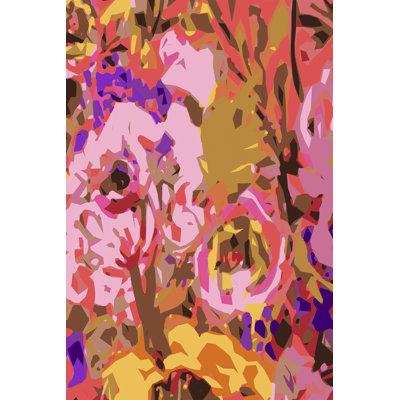 Warm Abstract Floral II by Karen Fields - Wrapped Canvas Print