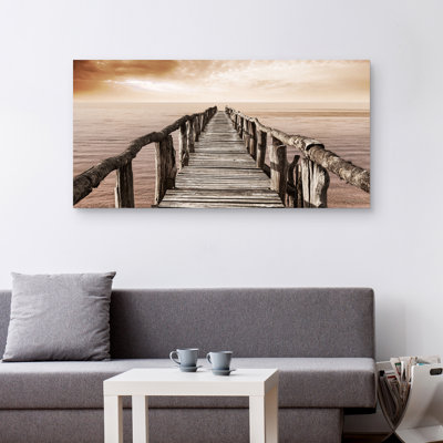 Wooden Pier - Wrapped Canvas Graphic Art