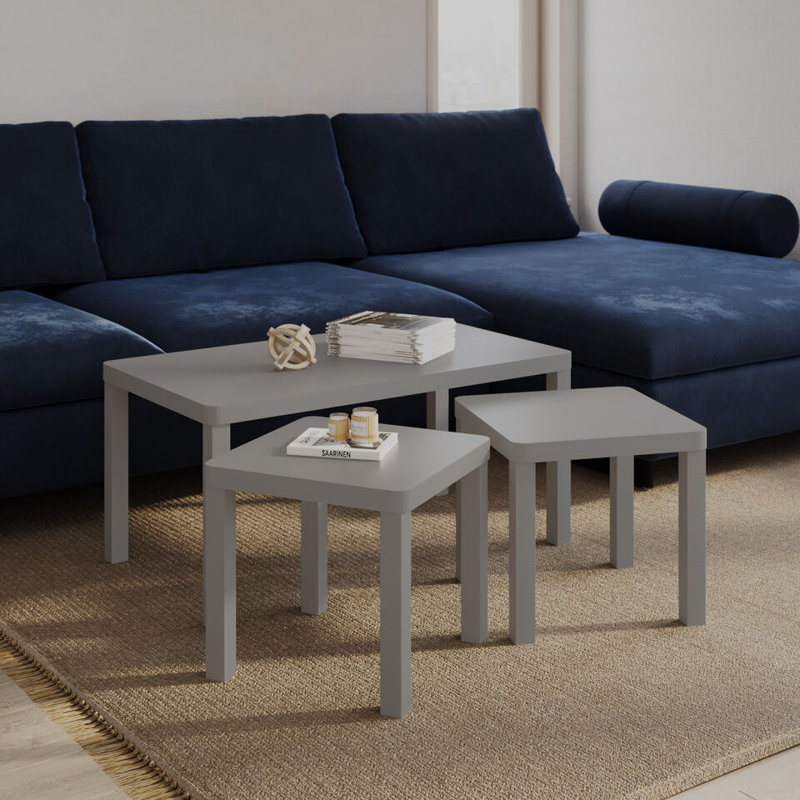 3 - Piece Living Room Table Set, Grey