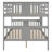 Full Over Full Bunk Bed With Ladder For Bedroom, Guest Room Furniture-Gray-1193347126