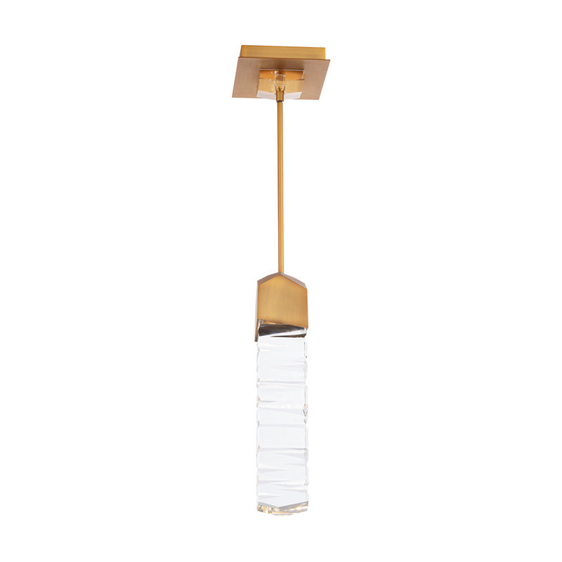 Juliet 3" Wide Dimmable LED Crystal Mini Pendant, Aged Brass