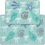 Ensemble de tapis de salle de bain 2 pièces, tapis de sol absorbant en flocage à thème de plage avec motif coquillage et étoile de mer, lavable à la machine, bleu sarcelle