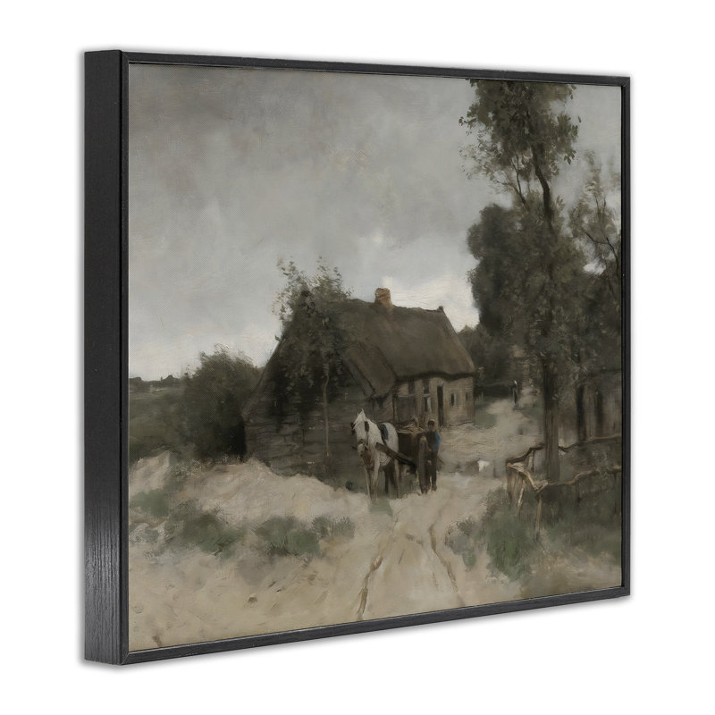 Estampe numérique de style campagnard rustique vintage, design par Riley B, H 11 po x l 14 po, Giclée encadrée noir minuit