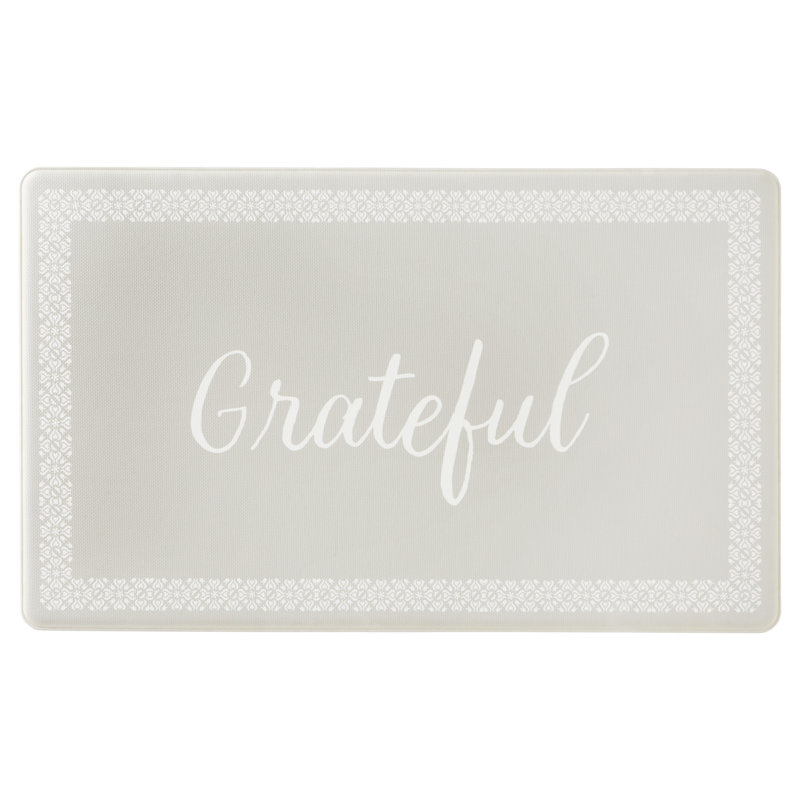 Tapis de cuisine MARTHA STEWART Bloomfield Grateful Border , Grey, Rectangle 1'6" x 2'6"