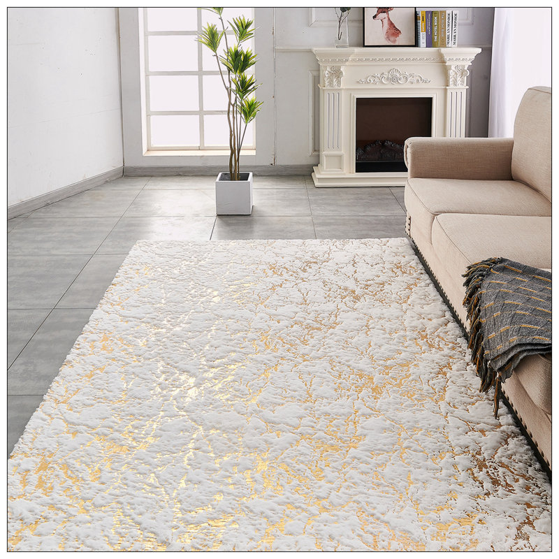 Tapis en fausse fourrure Chinchilla, Rectangle 4pi x 6 pi