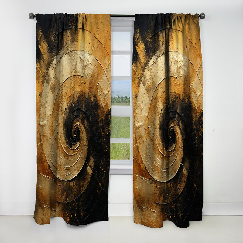 Dierks - Rideau à spirales - Rideau abstrait en velours occultant - 1 panneau, 52" W x 108" L