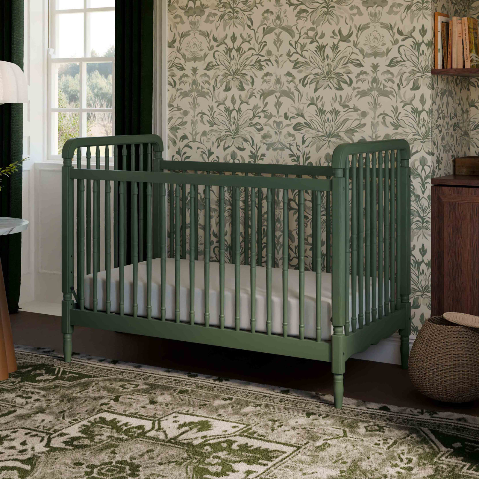 Liberty 3-in-1 Convertible Crib, Forest Green