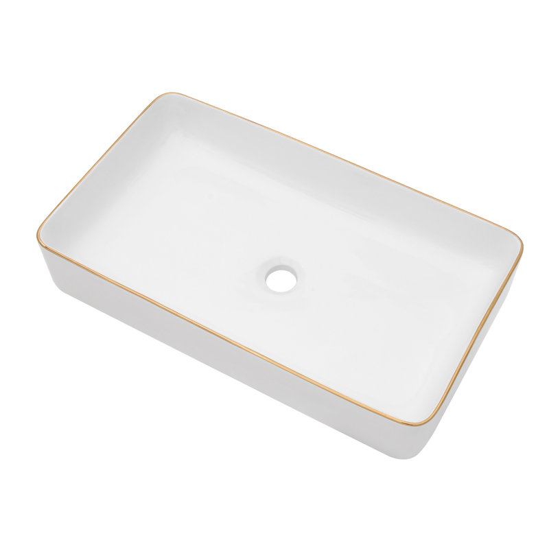Rosefray Elegant 14'' Ceramic Rectangular Bathroom Sink