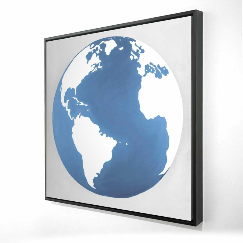 The Earth - Chambre à coucher, voyage et cartes, toile encadrée, H 37,25 po x l 37,25 po