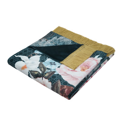 Laurence Llewelyn-Bowen Bouquet List Throw Blue