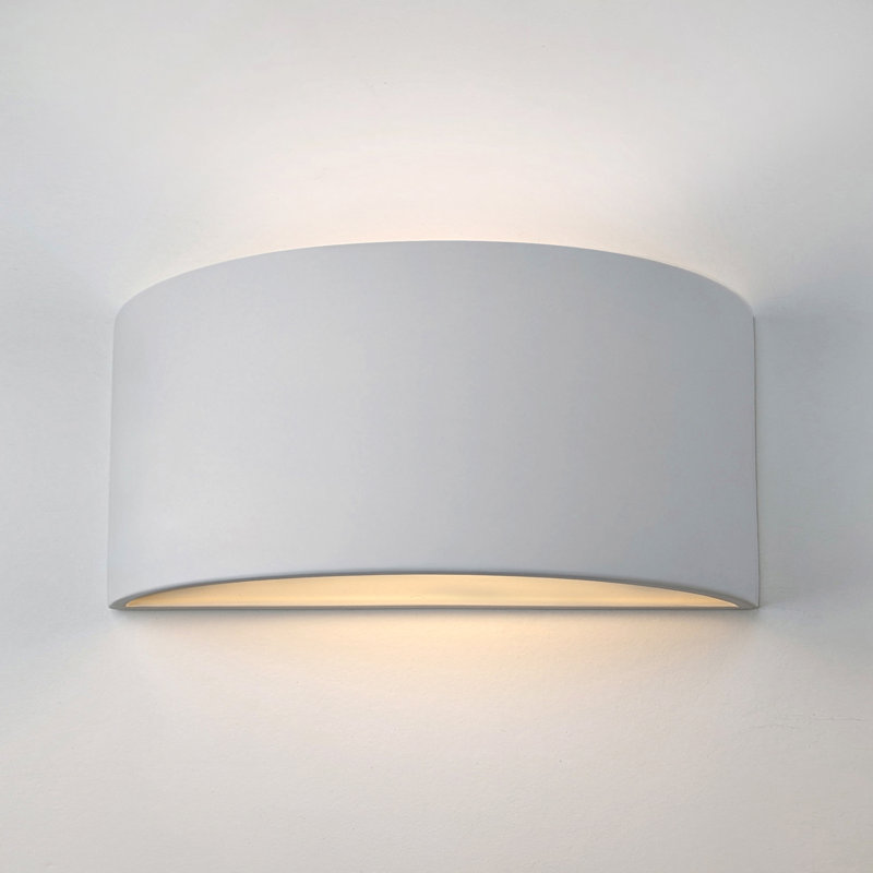 Shield Nicosia 14.25"W Ceramic Up/Down Sconce in Natural Bare Bisque, Bare Bisque, No