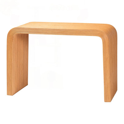 Bohemian Rattan Console Table with Fluted Detailing