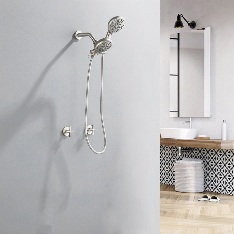 Volume Control Shower System with Rough in-Valve, Brushed Nickel