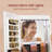 LED Mirror Jewelry Cabinet Standing, Lockable Jewelry Armoire with Full-Length Mirror and Adjustable LED Lights-540419012