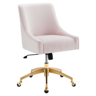 Performance Velvet Office Chair In Navy