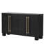 Buffet noir avec beaucoup de rangement et un superbe design polyvalent