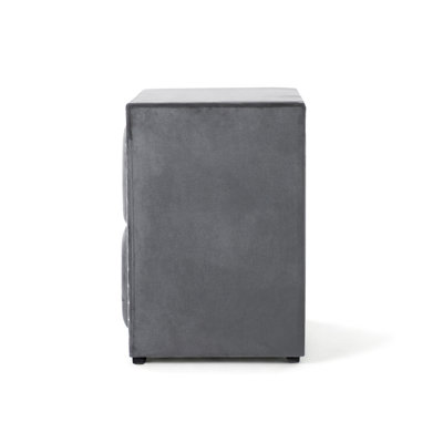 Gianni 2-Drawer Velvet Nightstand