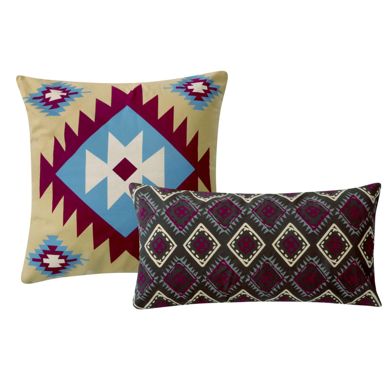 Durango Twin Blue Cotton Reversible Quilt Set with Throw Pillows