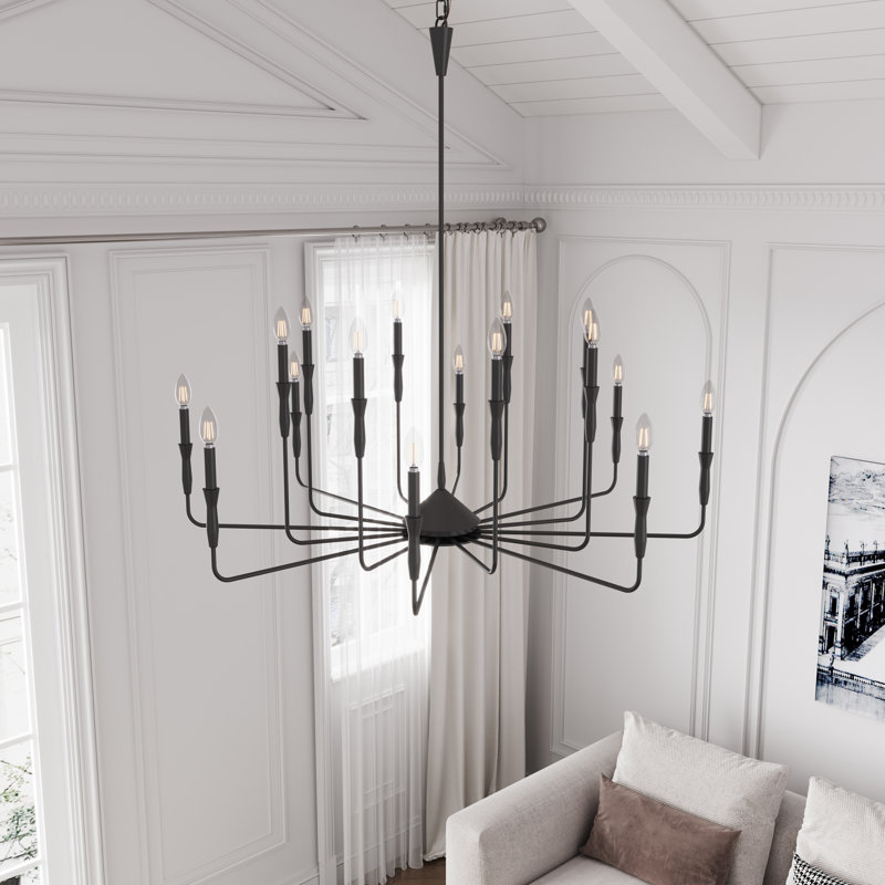 Luminaire de style chandelier rustique industriel moderne à 16 lumières Okeefe