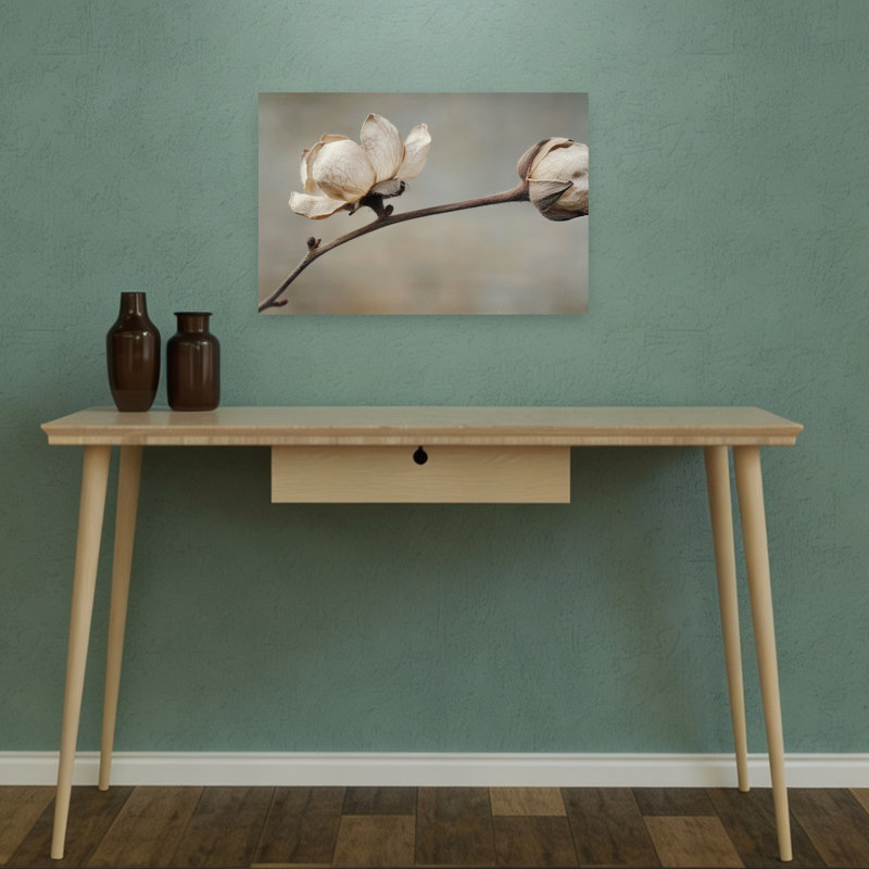 Pétales délicats, impression d'art mural minimaliste et rustique représentant une fleur naturelle, 12" H x 18" W