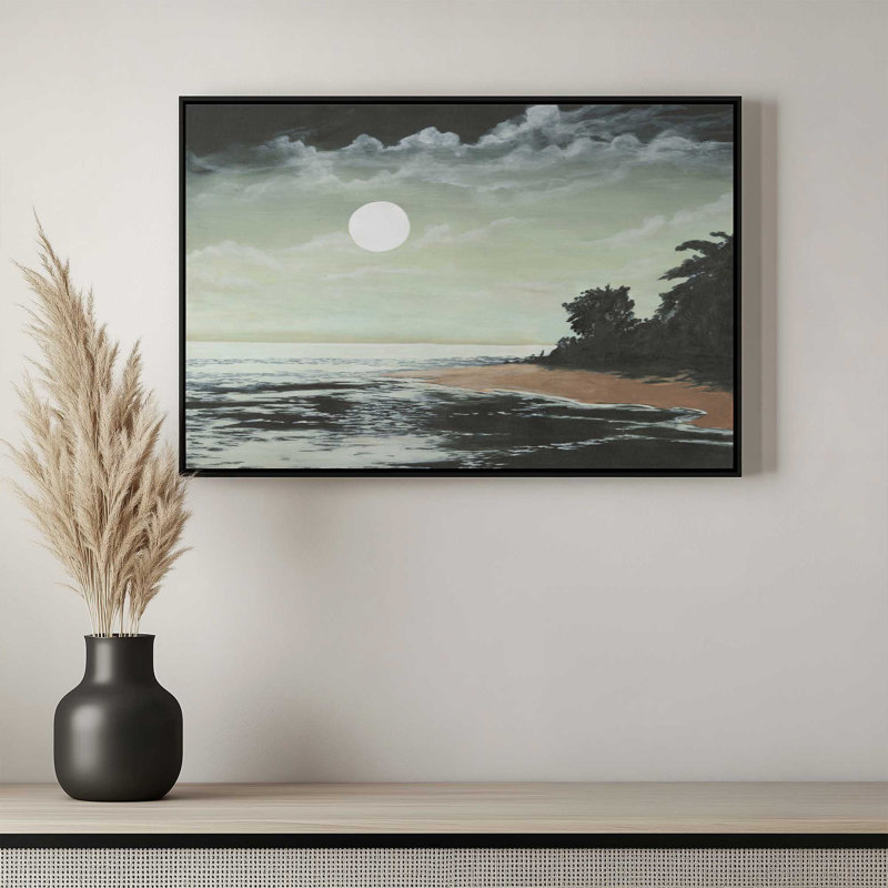 «Descendant Moon I» par Michael Willett, reproduction d'art sur toile, Noir, H 12 po x l 18 po