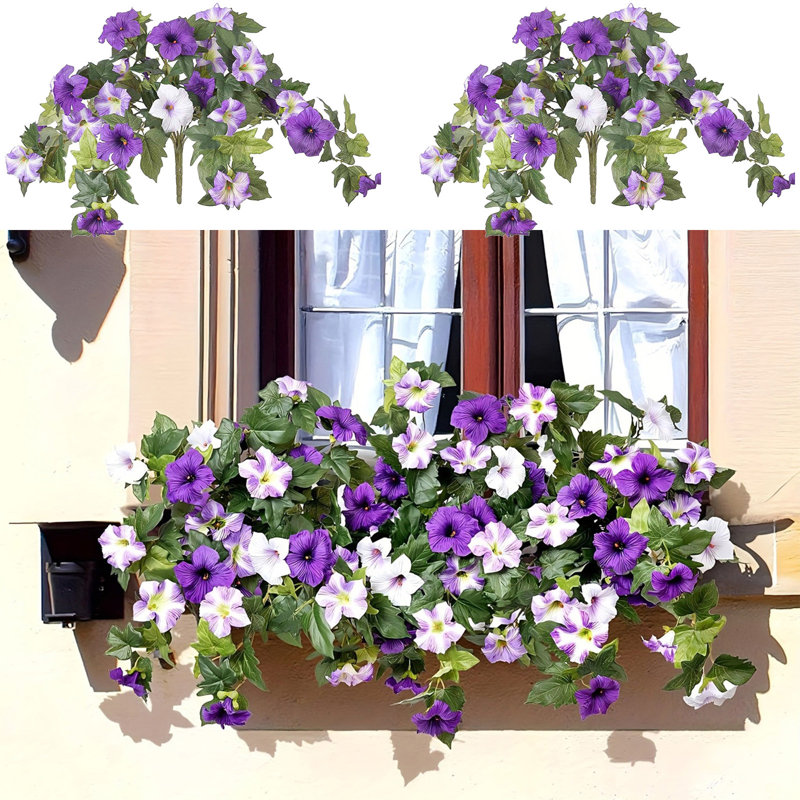 Faux fleurs artificielles kbndieu pour la décoration de patio extérieur, Mauve