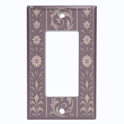Couvercle de plaque d'interrupteur en métal; Chaise berçante GFI 1 bande US Standard - motif floral