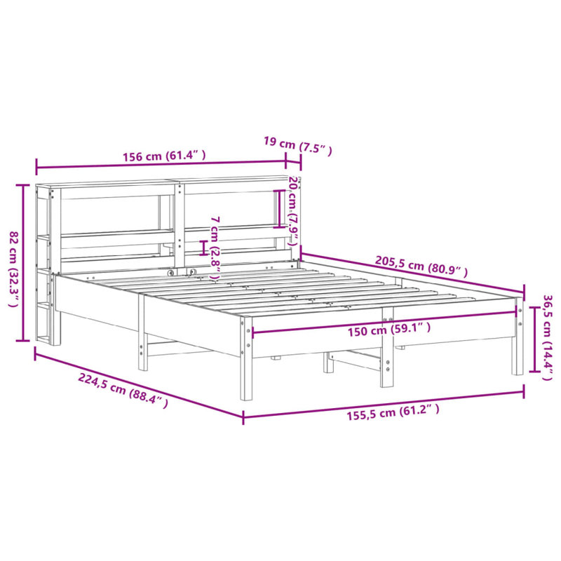 Storage Bed, Kingsize (5'), Wax Brown