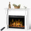 Foyer électrique autoportant à flamme DEL 12 couleurs de 54 pouces avec manteau, thermostat et minuterie réglables-309249476