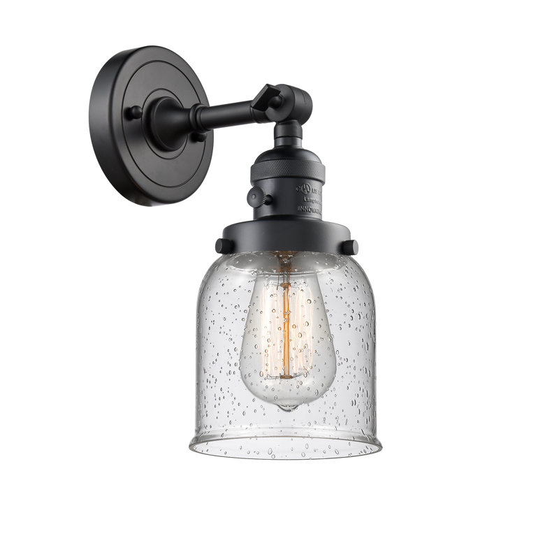 Bell - 1 Light 5" Sconce, 3.5 Watt Vintage LED Bulb, Seedy, Matte Black