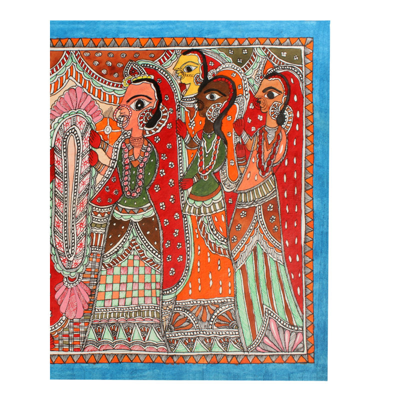 Shri Rama - Sita Vivah | Peinture Madhubani | Couleurs naturelles sur papier fait à la main
