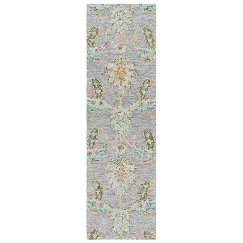 Jardin Hand Tufted Wool;Cotton Floral Indoor Rug, 2'-3" X 8'-0" Runner