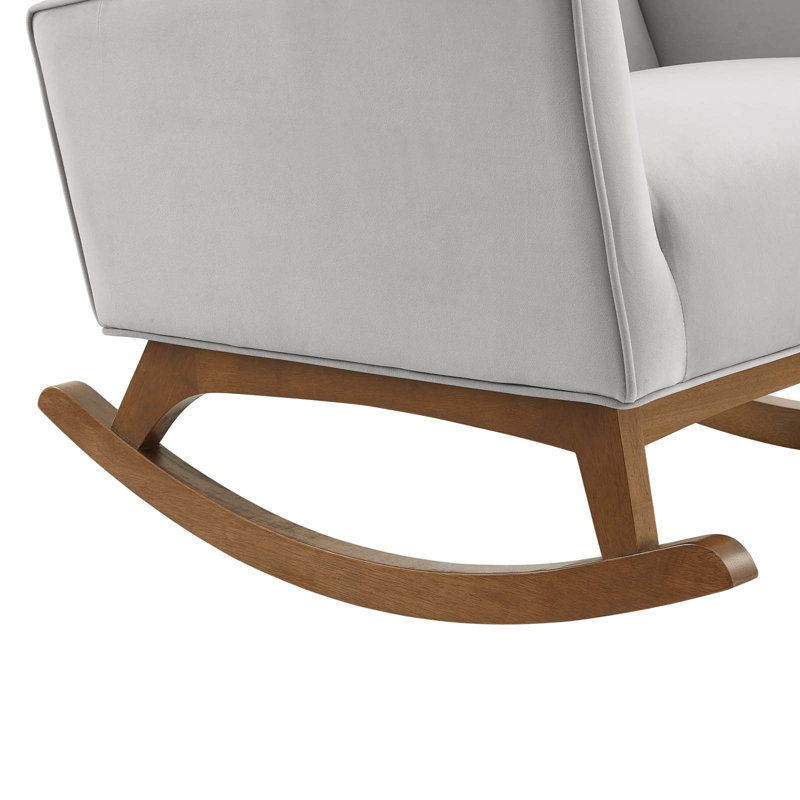 Chaise berçante en velours Sway Performance, Velours gris clair