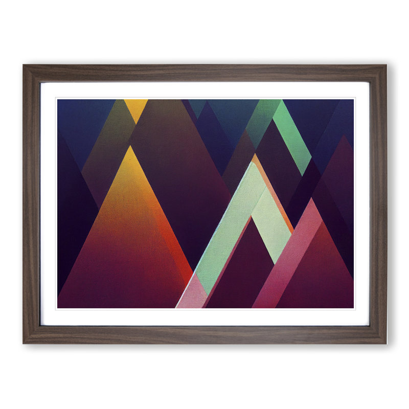 Shimmering Modern Abstract - Framed Print, 46cm H x 64cm W x 2cm D, Walnut