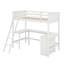 Lit mezzanine simple avec tablettes et bureau-901652600