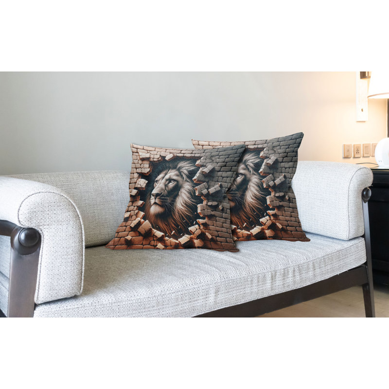 Coussin réversible en tissu, H 20 po x l 20 po, Carré