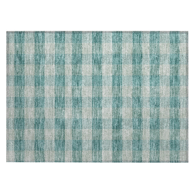 Colzie Plaid Indoor / Outdoor Rug, Rectangle 1'8" x 2'6"