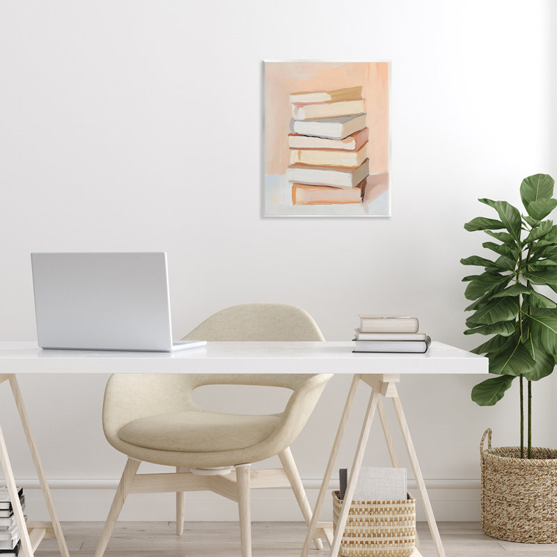 Plaque murale orange douce Book Stack, design par LSR Design Studio