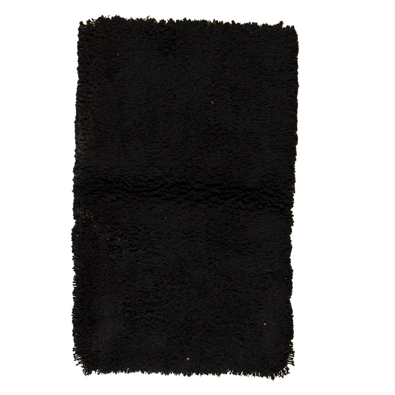 Hand-Knotted High-Quality Black Area Rug