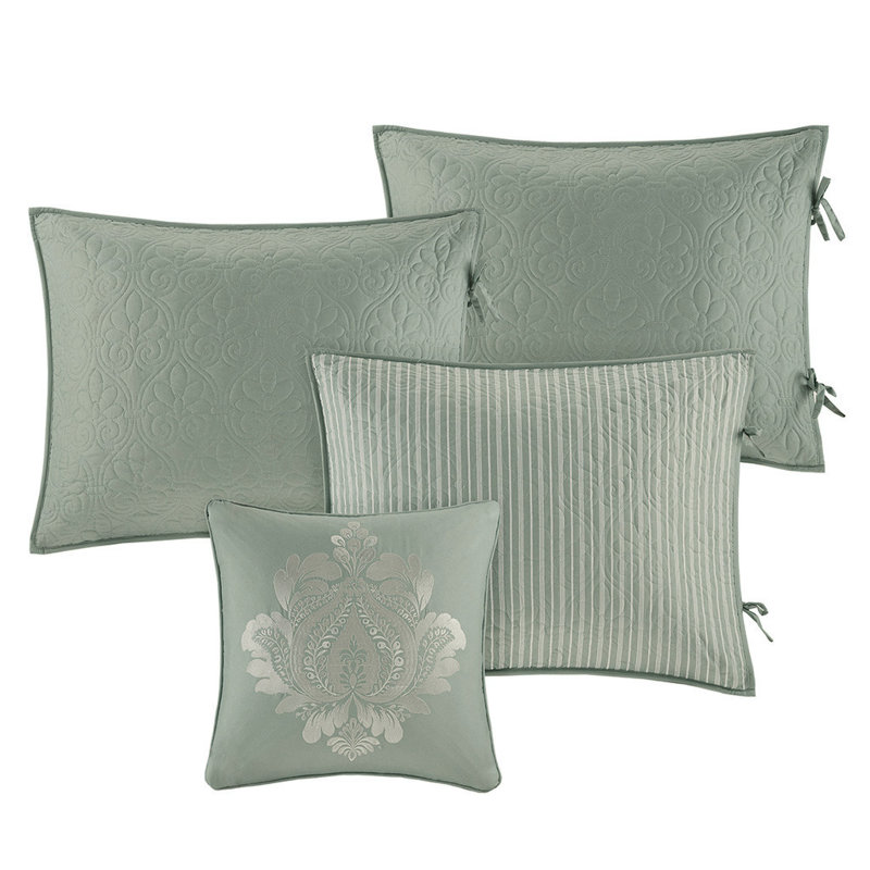 Seafoam Blue Floral Reversible Daybed Cover Set