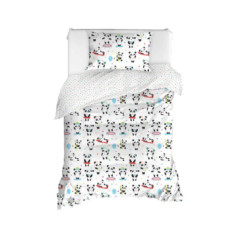 Ensemble de housse de couette Leeton blanc / noir / bleu / jaune / rouge / vert