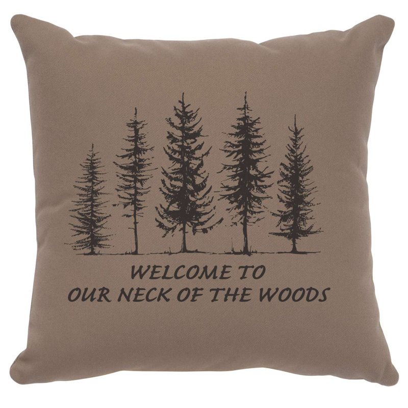 Coussin Wooded River Image - Cou de bois - Coton albâtre, Albâtre