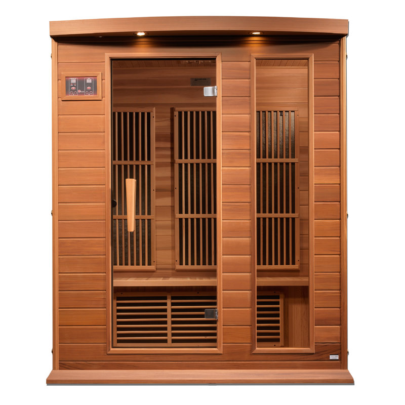 Dynamic Saunas 3-Person Near Zero EMF FAR IR Sauna in Canadian Red Cedar